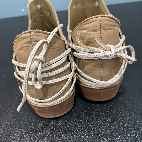 Musse & Cloud Boots Womens 7 Cream Coolise Cutout Distressed Lace Western Boho - Picture 5 of 8